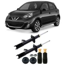Amortecedor + Kit Batente Nissan March Dianteiro 2011 Até 2020 O Par