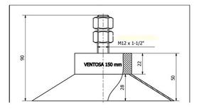 Amortecedor Ventosa Especial Vibra Stop 150mm Rosca M12