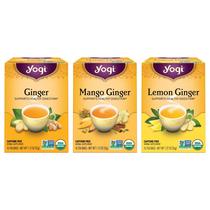 Amostrador de variedades de gengibre Tea Yogi, orgânico sem cafeína, 48 sacos