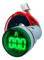 Amperímetro Sinaleiro Digital 100a 22mm Verde Ad16-22am + Tc