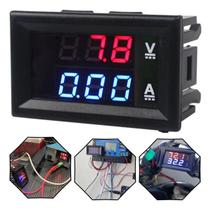 Amperímetro Voltímetro 10A 0~100V Dc Display Led Digital Som Bateria