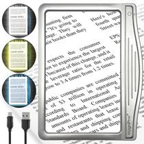 Ampliador de página LED MagniPros 5X recarregável com 3 modos de luz