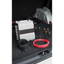 Amplificador 400W RMS 4 Canais + Cabos Som Automotivo