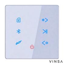 Amplificador Bluetooth De Parede Para Som Ambiente 2 Canais Bivolt Touch Screen Rádio Fm Usb Ideal Para Casas Lojas Escritórios Restaurantes Academia