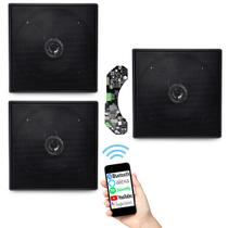 Amplificador Bluetooth Som Ambiente 3 Caixa Teto Preta Quadr