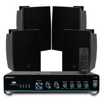 Amplificador Bluetooth Usb Sd Slim 2000 Controle Remoto + 04 Caixas Jbl C521 Preta