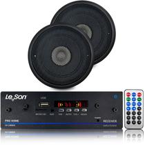 Amplificador Bt 120w Som Ambiente + 2 Caixa Embutir 5p Preta