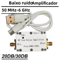 Amplificador de Baixo Ruído RF de Alto Ganho (20-30dB) 50MHz-6GHz - Para Rádio Amador, FM, VHF, UHF e SDR