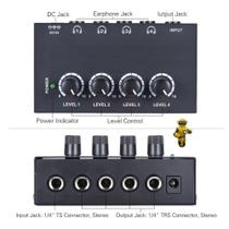 Amplificador de fone ha400 ultra-compacto 4 canais estéreo para a gravação podcast e musico