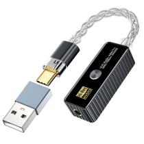 Amplificador de Fones Daakro - Adaptador de Áudio HiFi USB-C para 3,5mm 32bit/768KHz, Plug and Play, Amplificador Portátil DAC Compatível com Android/iOS/Windows/Mac