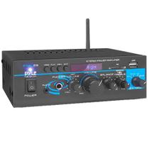 Amplificador de potência Bluetooth Pyle PTAU23 2X40W com RCA, USB, AUX