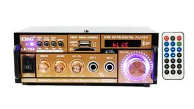 Amplificador De Som Audio Bluetooth Usb Mp3 Fm Karaoke Lelong 704