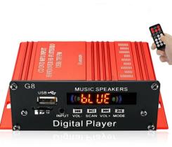 Amplificador De Som Com Bluetooth Fm Usb 2 Canais Audio Receiver 200w