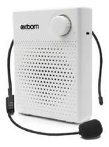 Amplificador de Voz Megafone BRANCO Microfone Kit Professor com Bluetooth 7w - Exbom