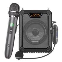 Amplificador de Voz Portátil Profissional - THOTEM A40 + 3 Microfones e Potência 30W - Kit do Professor
