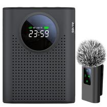 Amplificador de voz ZERFUN Microfone sem fio recarregável preto