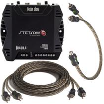 Amplificador Digital Som Automotivo Ir400.4 + Cabos Rca E Y