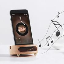 Amplificador e suporte de som Wooden Phone Dock em madeira de faia