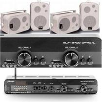 Amplificador Frahm Slim 2700 Óptico com 2 zonas de áudio + 4 Caixas SP400