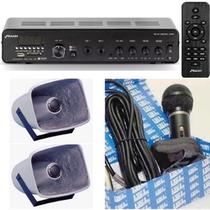 Amplificador Frahm Slim 3000 + 2 Corneta G086 + Mic + Gongo