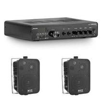 Amplificador Frahm SLIM 3000APP BT + 2 Caixas M4 Pretas