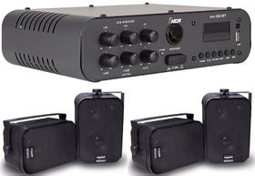 Amplificador NCA SA100BT + 2 Pares Caixa SP400 Preta Amplificador NCA SA100BT + 2 Pares Caixa SP400 Preta