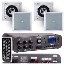 Amplificador NCA SA100BT Bluetooh + 4 Caixas Gesso JBL 6CO1Q