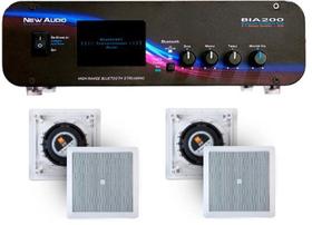 Amplificador New Áudio BIA 200 BT 2.1 ST+ 4 Caixas Gesso JBL - New Audio