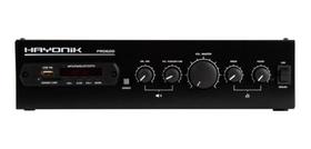 Amplificador Pro620 100w Rms Com Gongo Hayonik 70v/4r Bivolt - Preto - 100 W