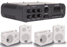 Amplificador SA100BT ST NCA + 2 Pares Caixa SP400 Branca Amplificador SA100BT ST NCA + 2 Pares Caixa SP400 Branca