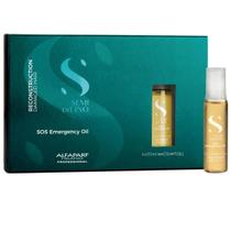Ampola SOS Emergency Oil Alfaparf Semi Di Lino Reconstruction 6x13ml fortalece repara e protege fios