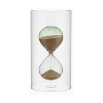 Ampulheta 1 hora e 30 minutos de vidro verde - grillo