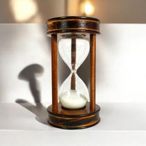 Ampulheta 10 Minutos de Madeira 14,5 cm - Temporizador para Meditação e Decoração