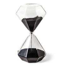 Ampulheta 15 Minutos Preta Vidro - Linha Infinity - Mart