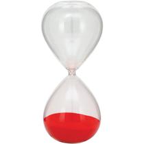 AMPULHETA 24x10x10cm VIDRO TRANSP AREIA VERMELHA