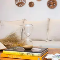 Ampulheta Achatada Mostarda 19Cm