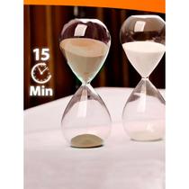 Ampulheta de Vidro e Areia Colorida Decorativa 15 Minutos Timer Relógio Decoração