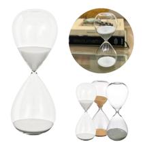 Ampulheta Decorativa 15 Minutos 16cm Areia Branca Dourada Prata Temporizador Vidro Borosilicato