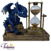Ampulheta Decorativa 16,5Cm - 1 Minuto - Filhote De Dragão Azul - Trilunna