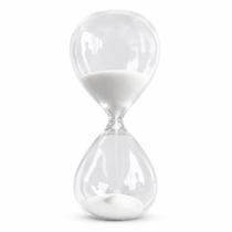Ampulheta Decorativa de Vidro 12,5 cm com Temporizador de Areia de 5 Minutos Cor:Branca