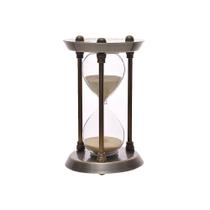 Ampulheta Decorativa em Metal Dourado e Areia Bege 16cm HJ3037 BTC
