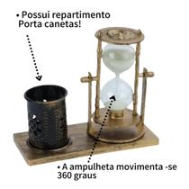Ampulheta Decorativa Enfeite Porta Caneta Lápis Treco 13 Cm