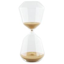 Ampulheta decorativa grande em vidro luxo areia brilhante