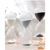 Ampulheta Decorativo De Vidro e Areia Colorida Ornamentada 30min