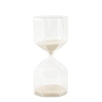 Ampulheta em vidro areia branca 15 minutos