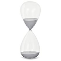 Ampulheta em Vidro Areia Cinza Adorno Decorativo 16cm Mart