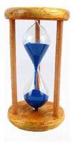 Ampulheta Madeira E Vidro Relógio De Areia Azul 15 Seg F