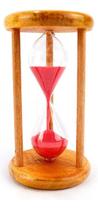 Ampulheta Madeira E Vidro Relógio De Areia Vermelho 15 Seg