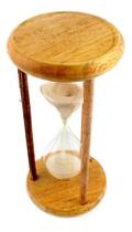 Ampulheta Madeira Vidro Relógio De Areia 30 Segundos Fg