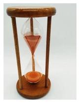 Ampulheta Madeira Vidro Relógio De Areia Laranja 30 Seg